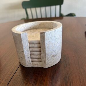 Vintage GOODIES Marble Coaster Set (heavy) handmade so has imperfections